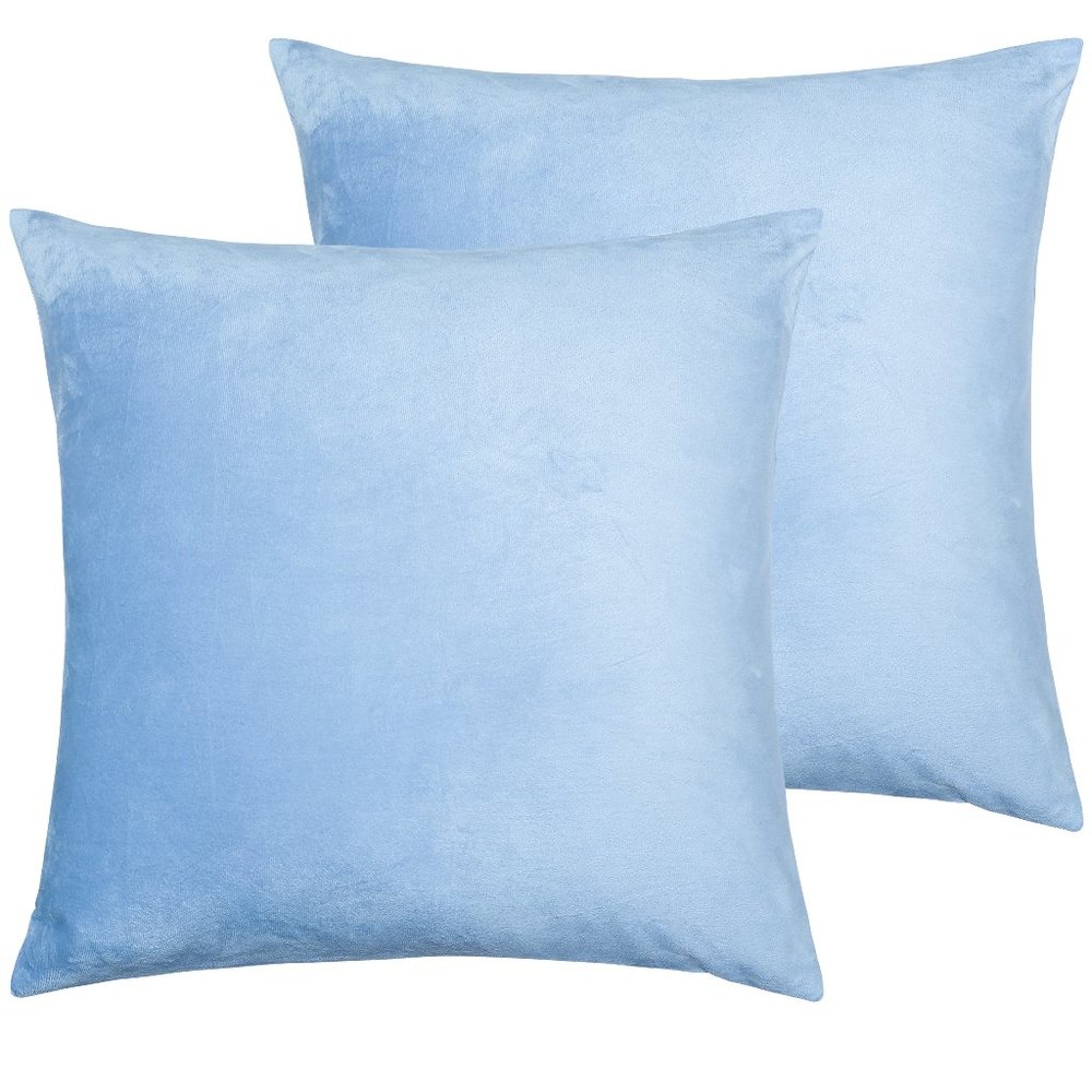 ⭐Velvet Pillow Cover, 18" x 18", Sky Blue⭐